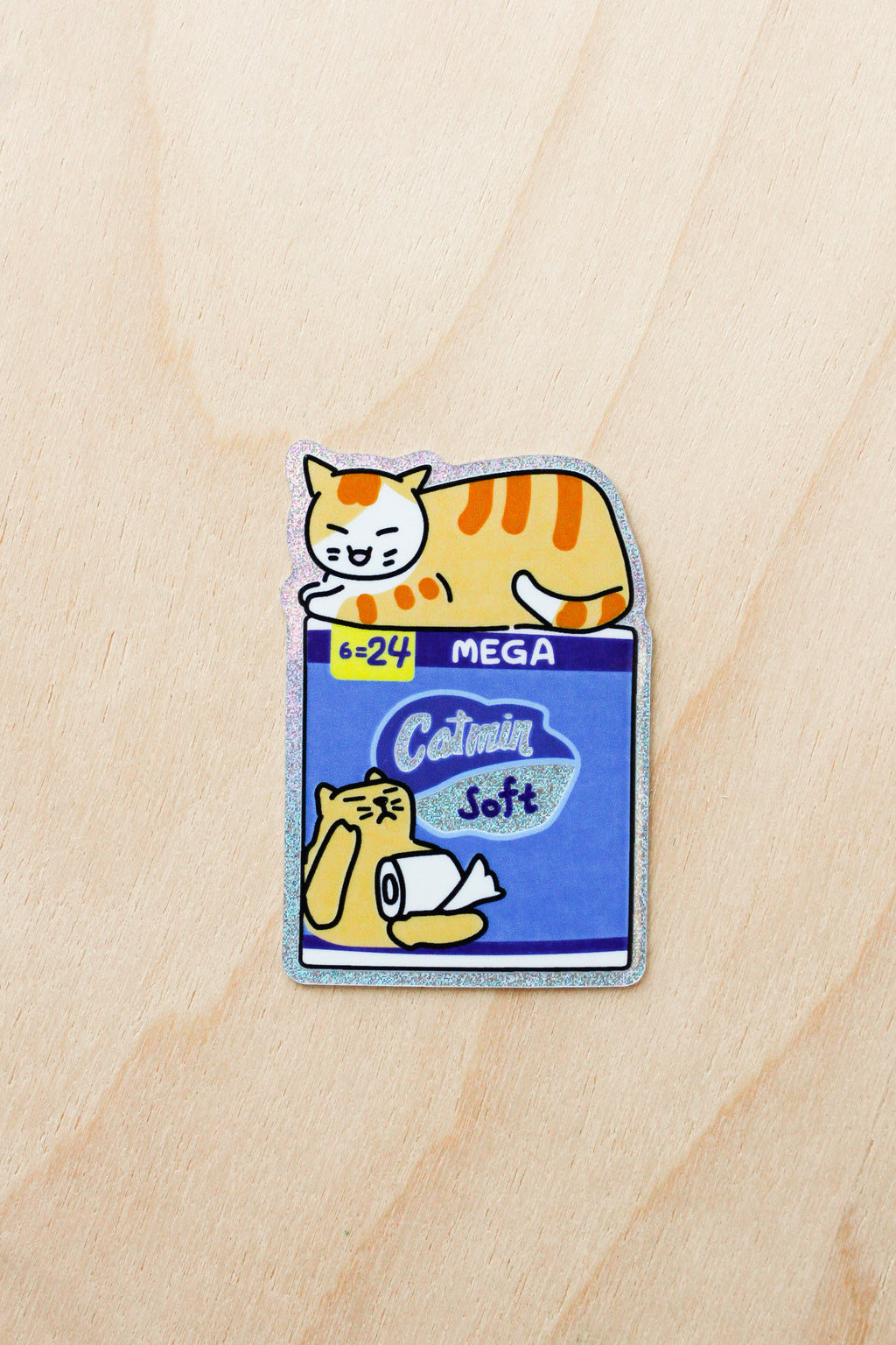 Catmin Bodega cat Glitter Sticker