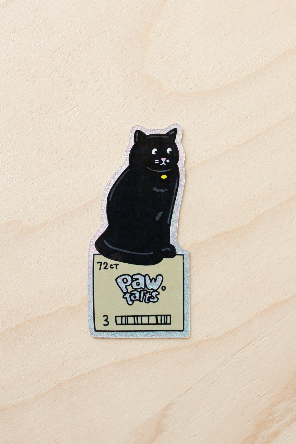 Paw Tart Cat Glitter Sticker