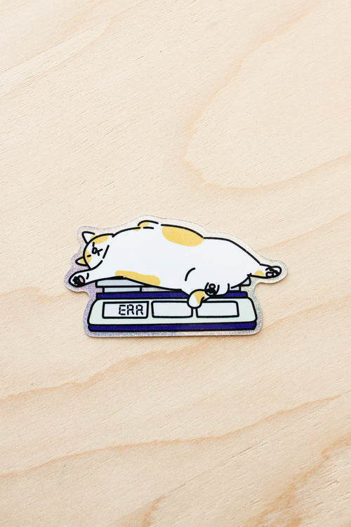 Bodega Cat on Scale Glitter Sticker