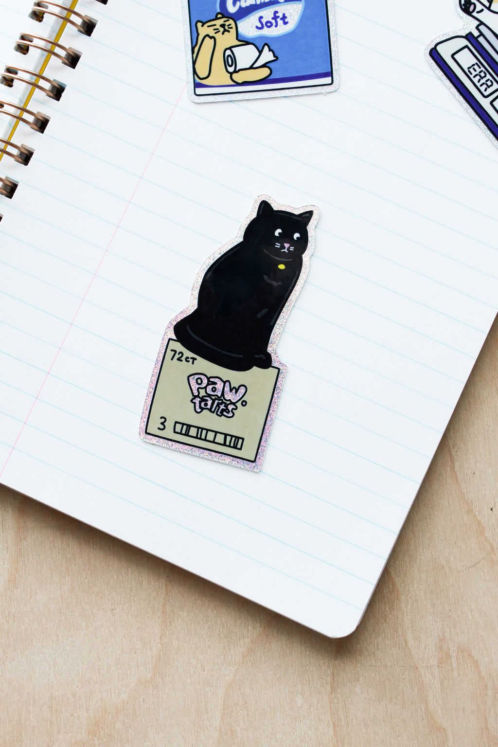 Paw Tart Cat Glitter Sticker