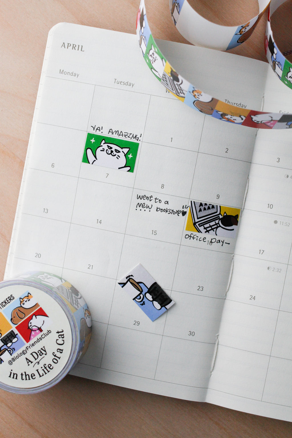 A day in the life of a cat-Label Sticker Roll