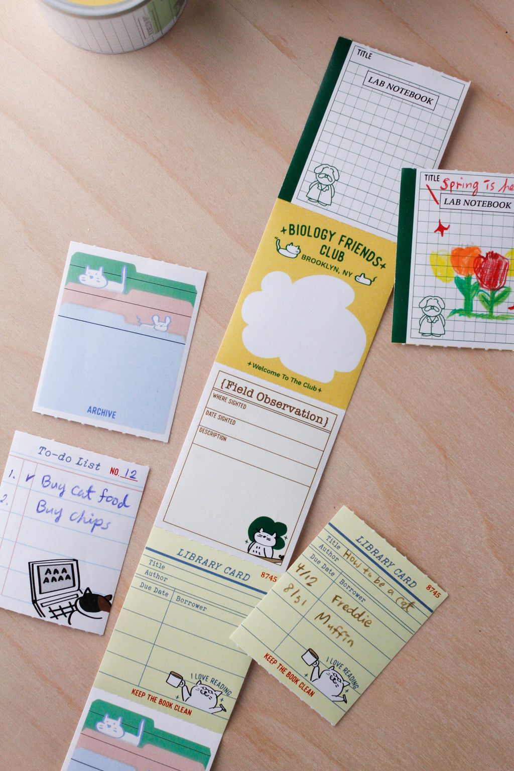 Biology Friends Club Sticker Notes Roll
