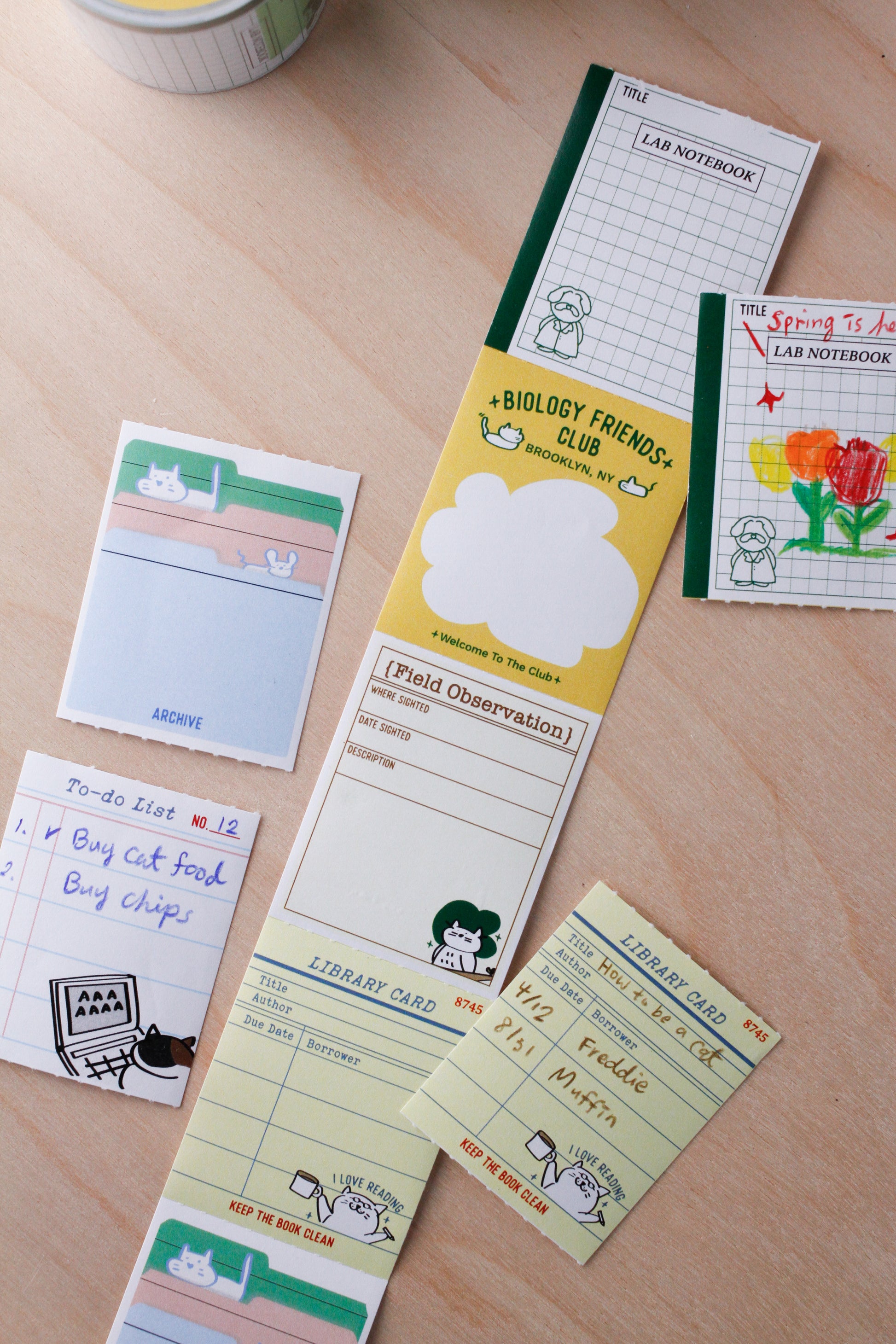 Biology Friends Club Sticker Notes Roll