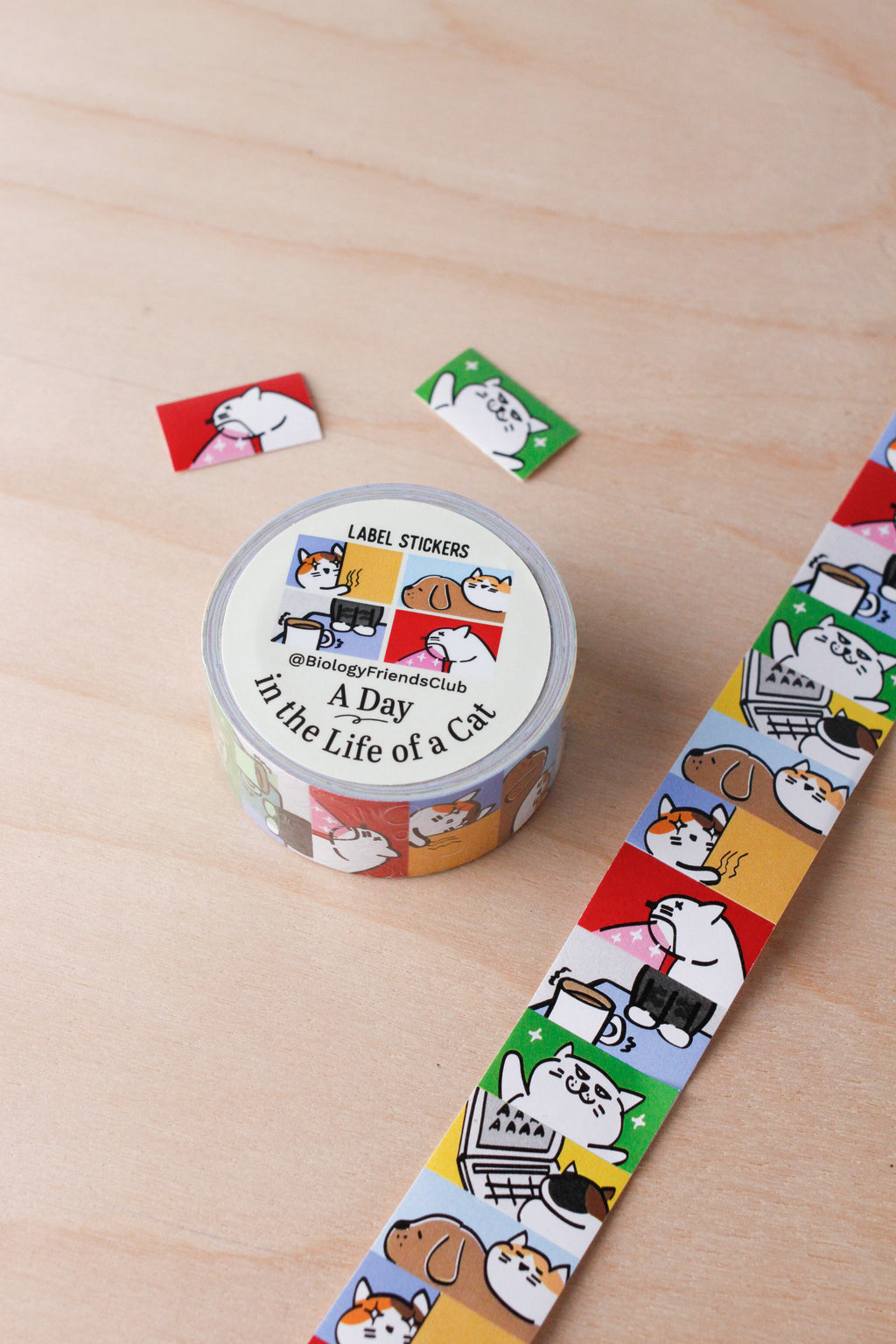 A day in the life of a cat-Label Sticker Roll