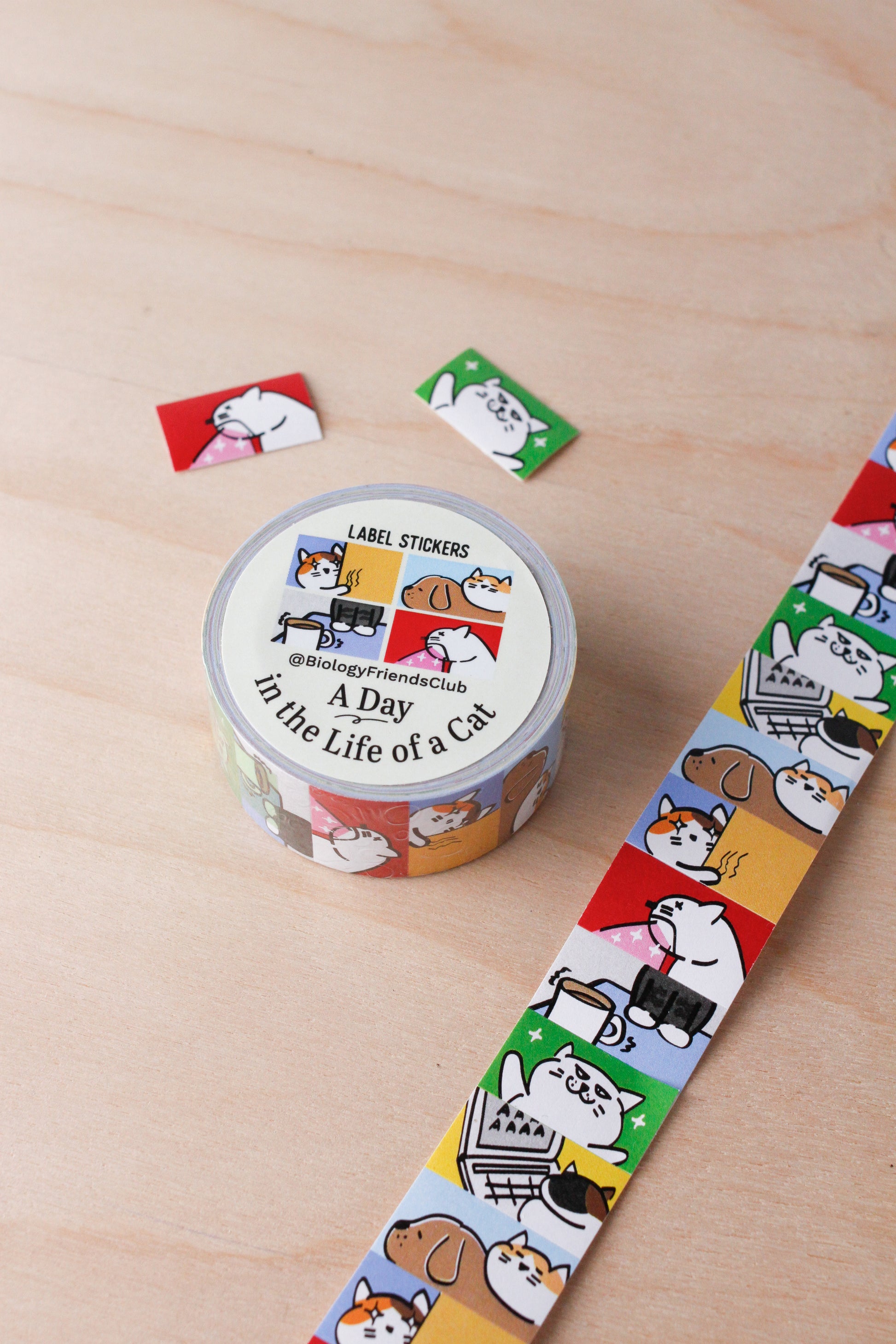 A day in the life of a cat-Label Sticker Roll