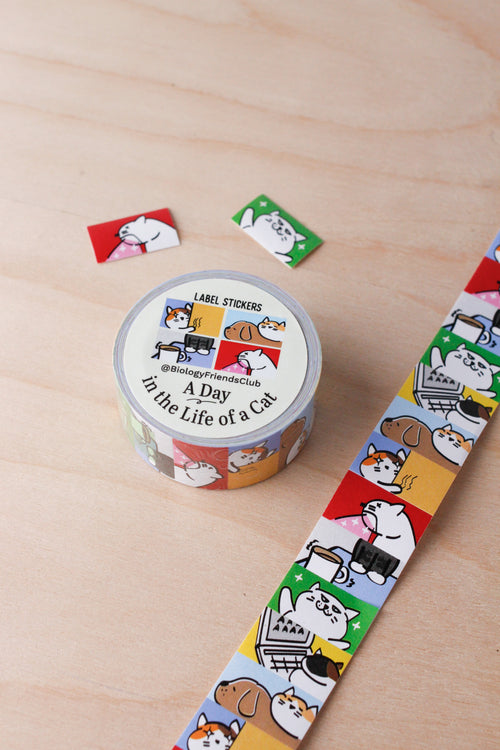 A day in the life of a cat-Label Sticker Roll