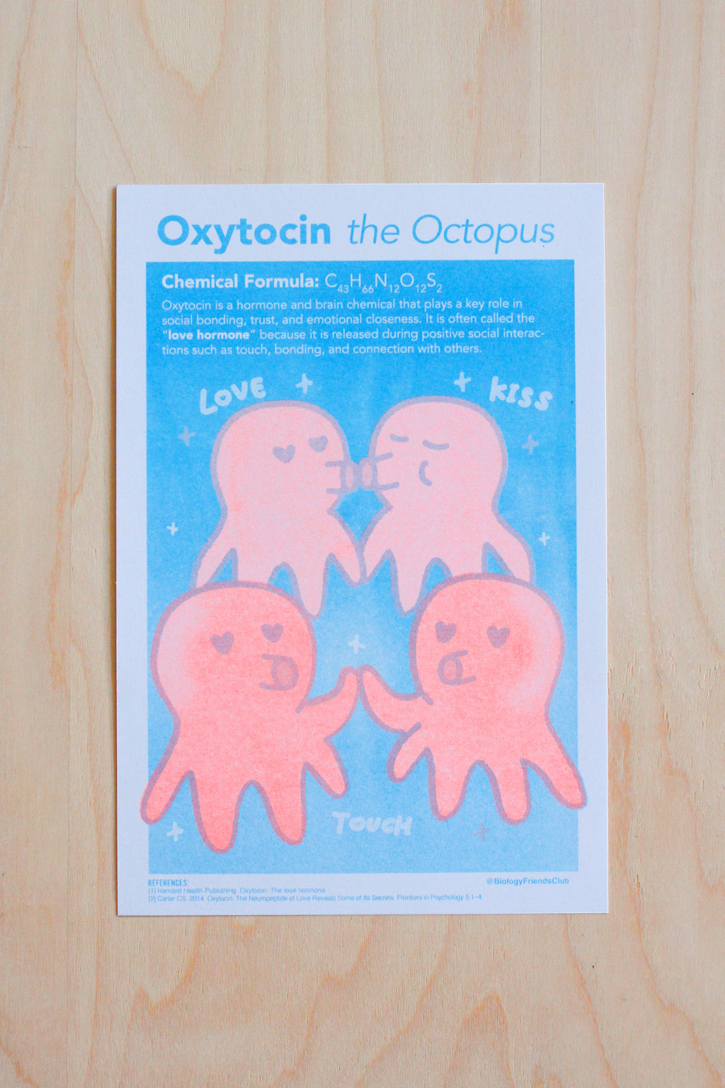 Oxytocin the Octopus- Risograph Print