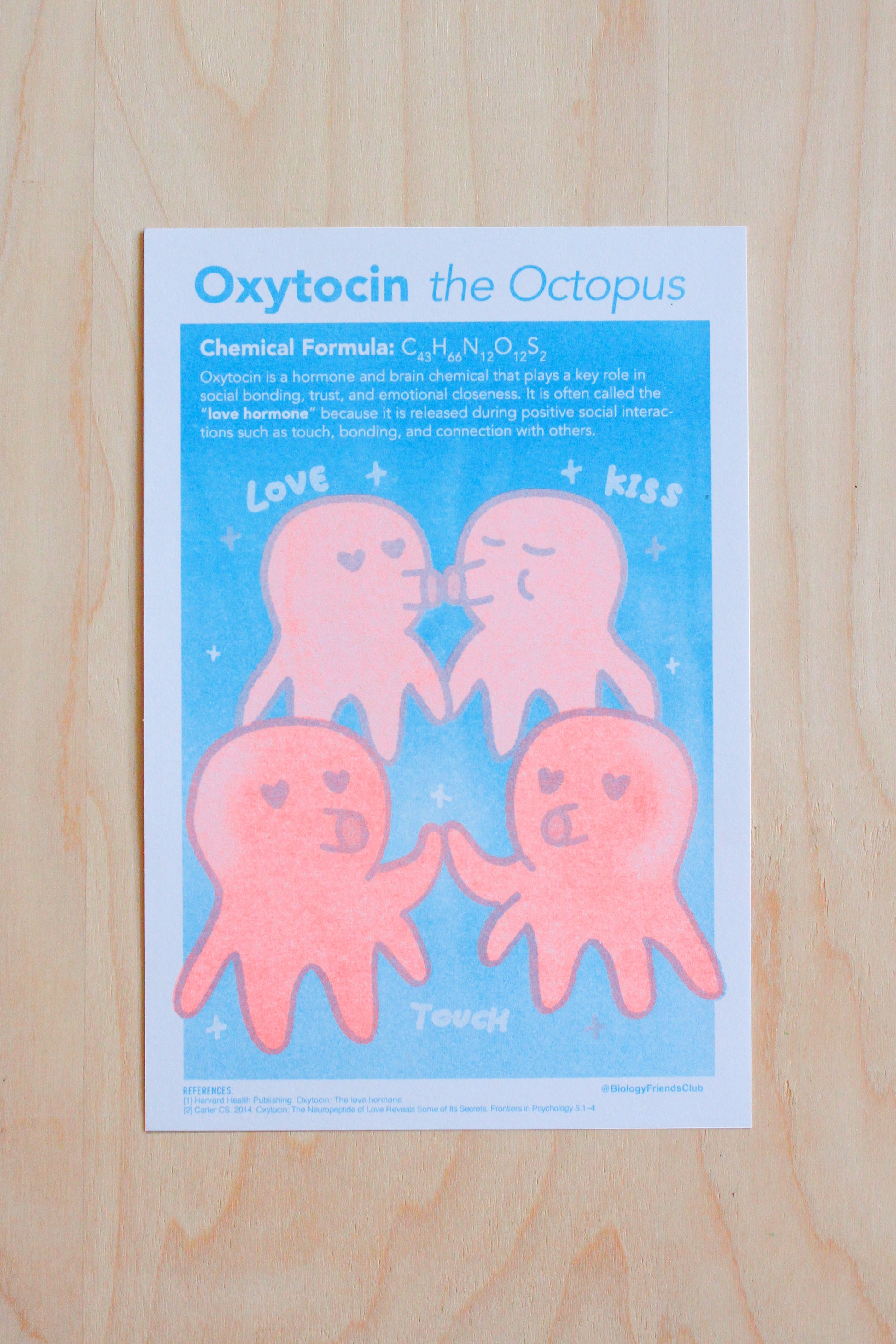 Oxytocin the Octopus- Risograph Print