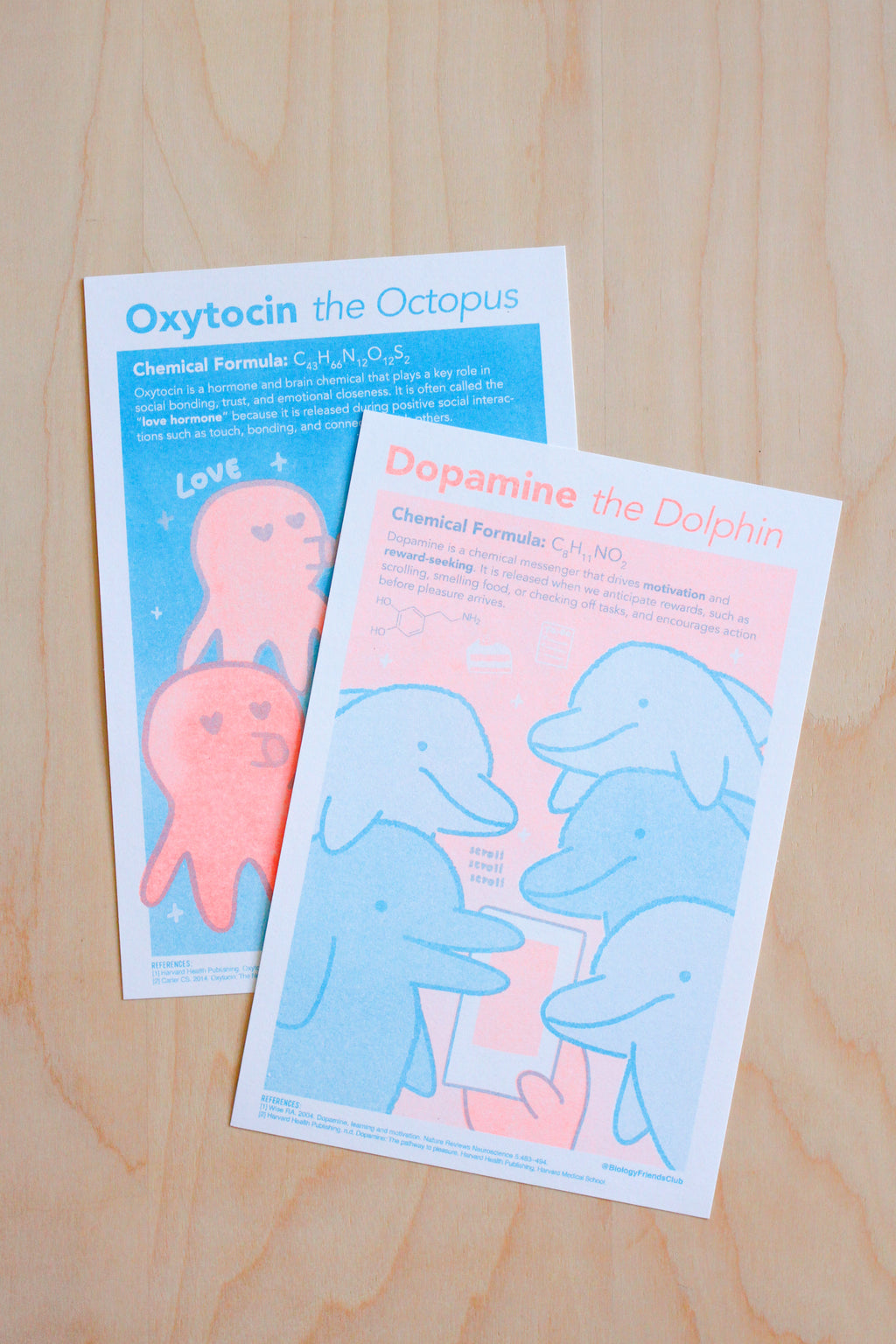 Dopamine the Dolphin- Risograph Print