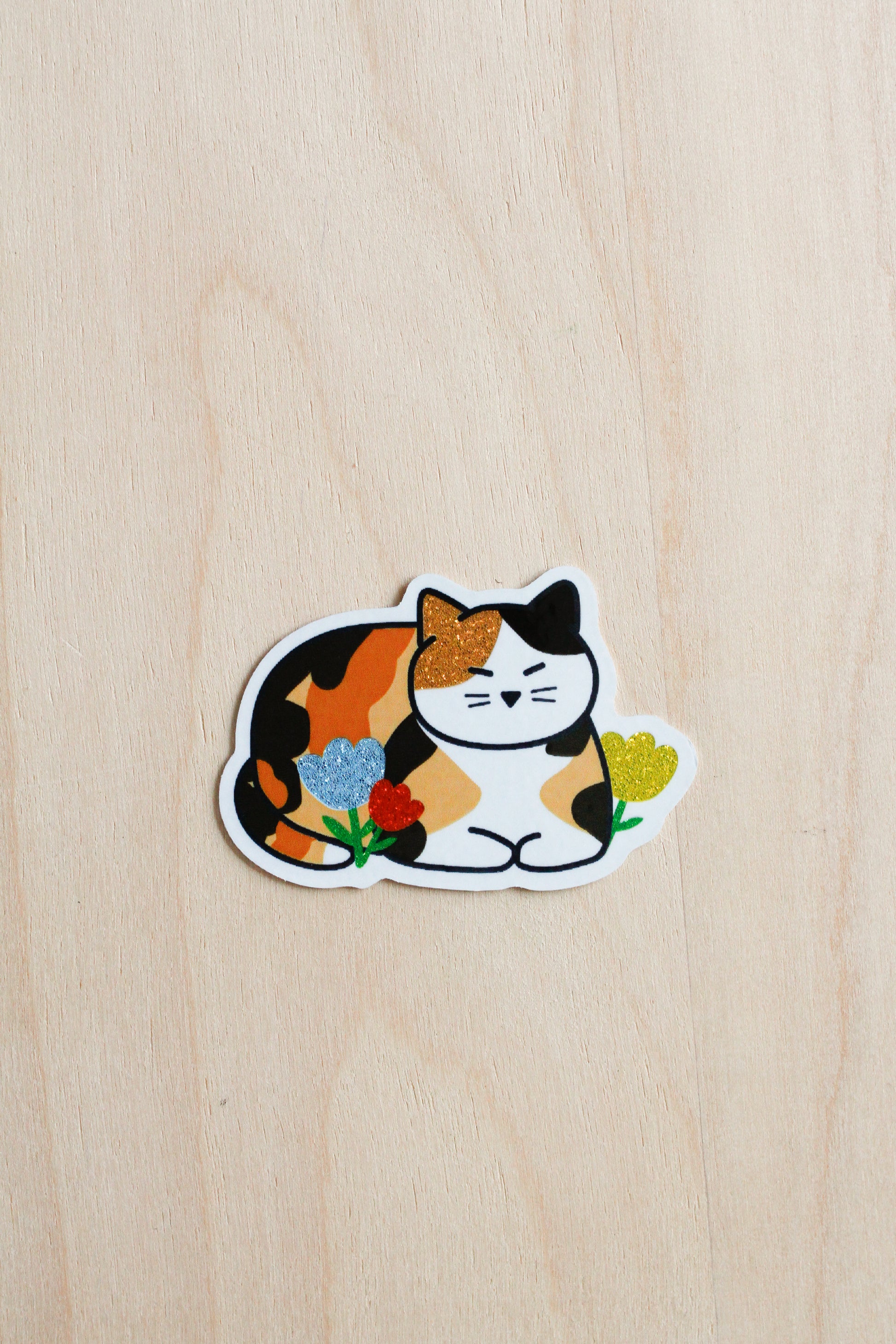 Calio Cat with Flowers