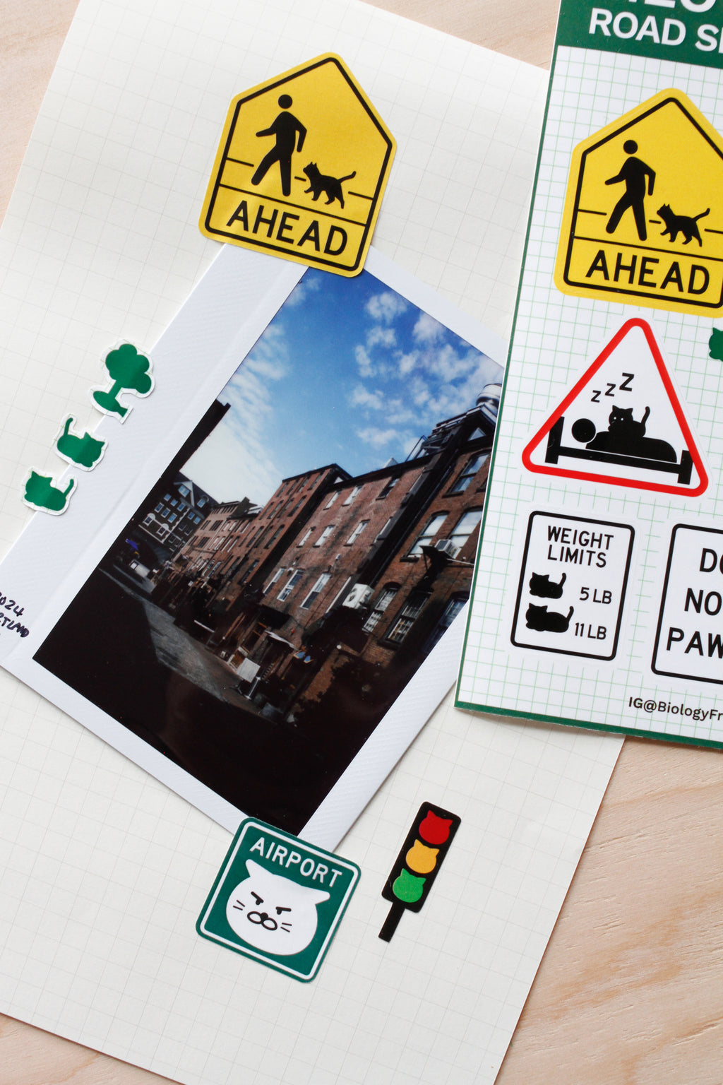 Meow Meow Road Signs Sticker Sheet