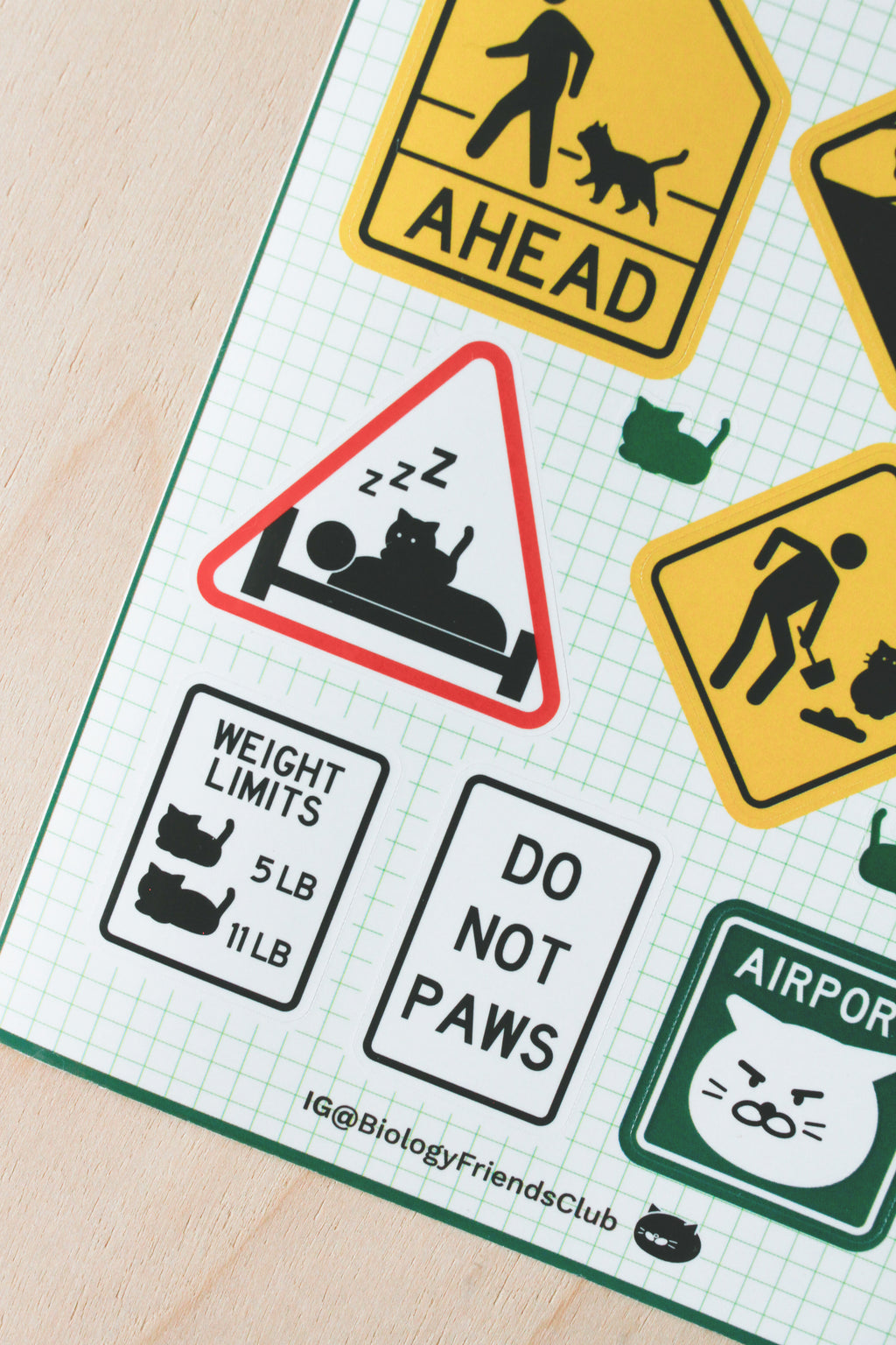 Meow Meow Road Signs Sticker Sheet