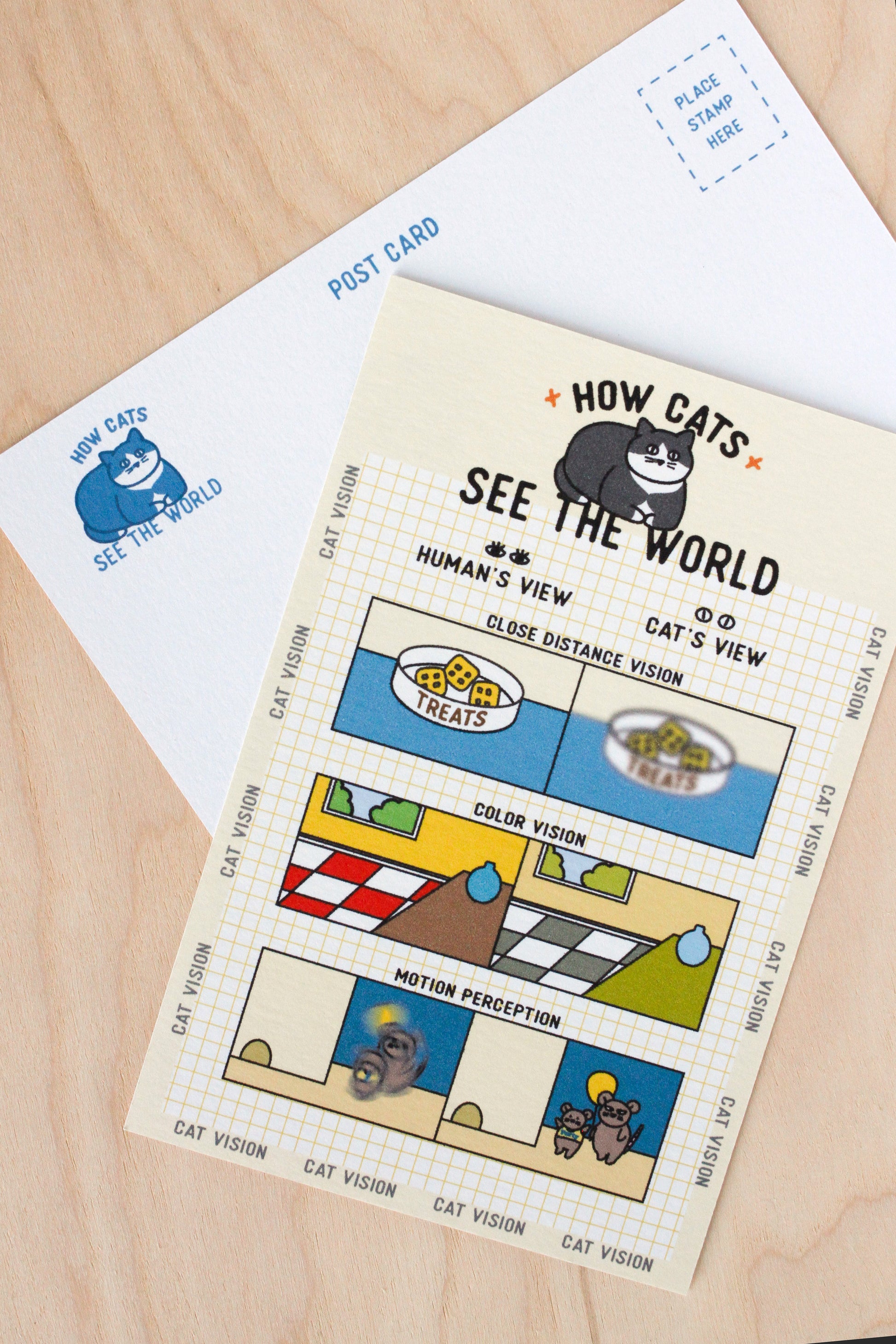 How Cat See The World-Postcard