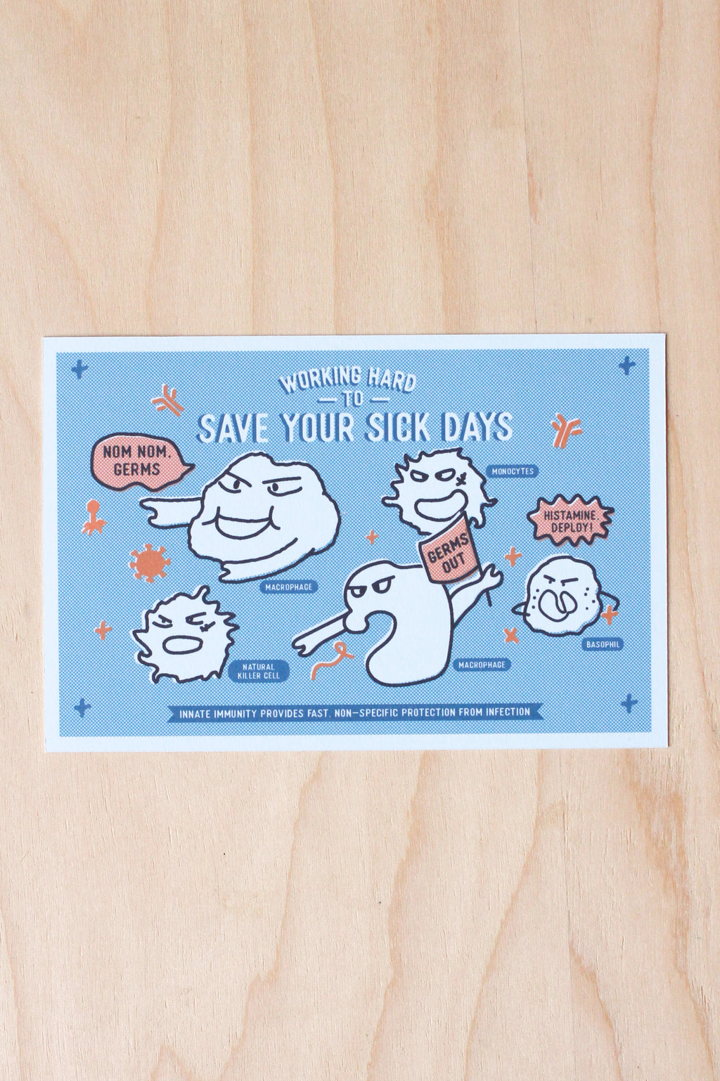 Working Hard to Save Your Sick Day- Postcard